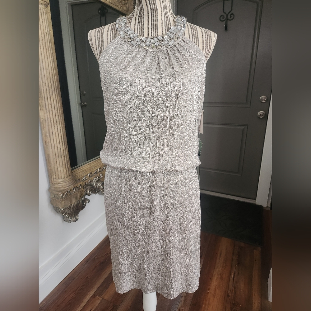 Jackie Jon Metallic Embellished Dress - Picture 3 of 12